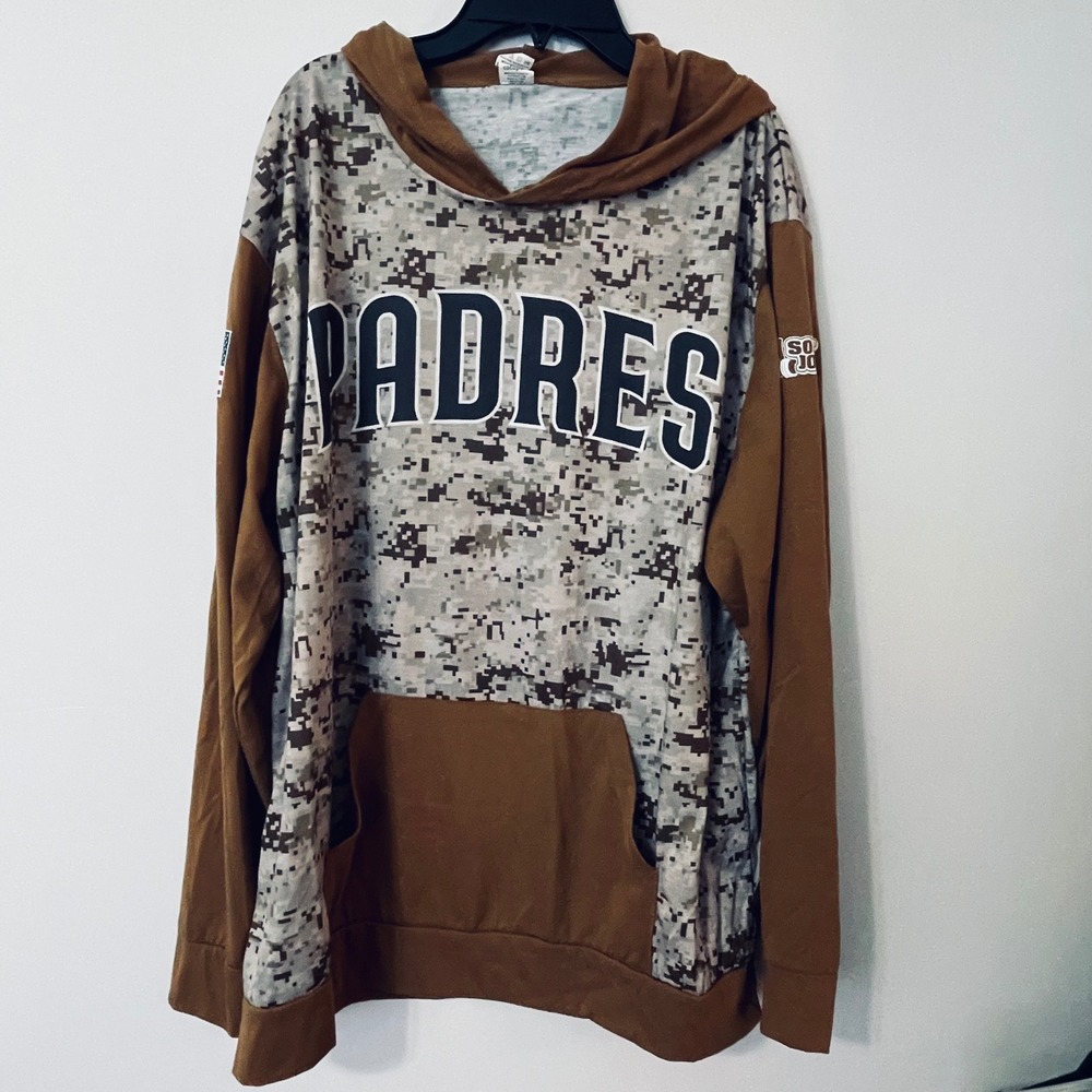 Cotopaxi Mens‎ San Diego Padres Desert Camo Hoodie Pullover Long Sleeve Logo